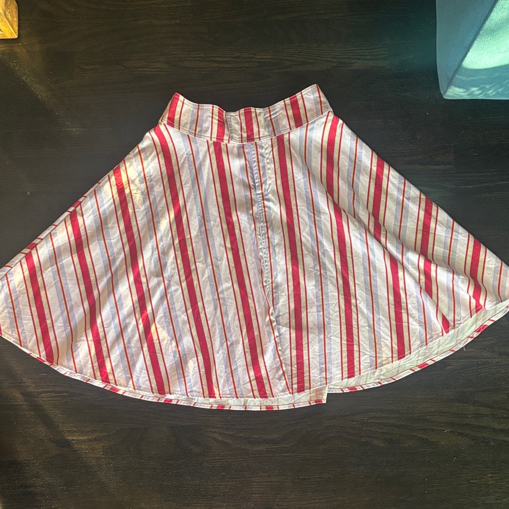 Harveys Red and Baby Pink Striped Skater Skirt Size Extra Small